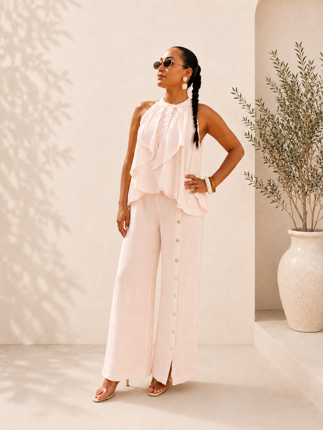Sorrento Ruffle Set in Pearl