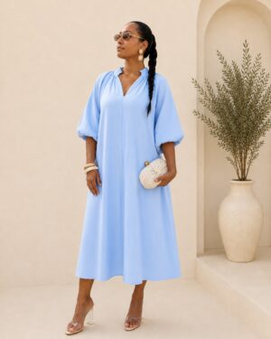Amalfi Dress in Coastal Blue