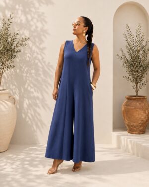 Positano Jumpsuit in Mediterranean Blue